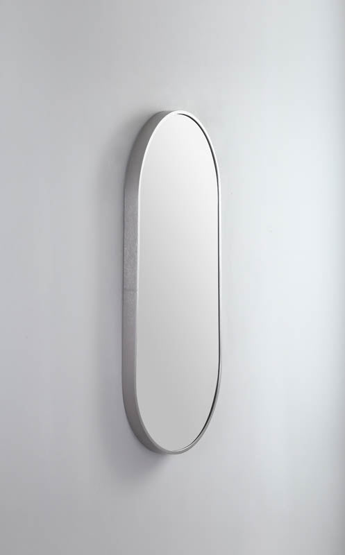 Modern Oblong Mirror Brits Nickel detail view 3