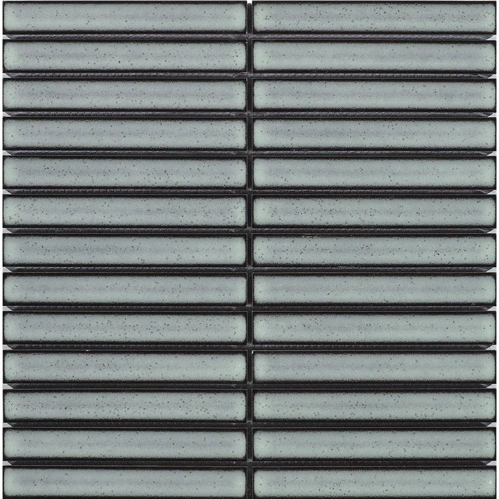 Finger Light Grey (Gloss) Mosaic tile face