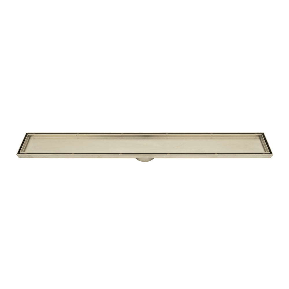 Linear Tile Insert Floor Grate - Warm Brushed Nickel