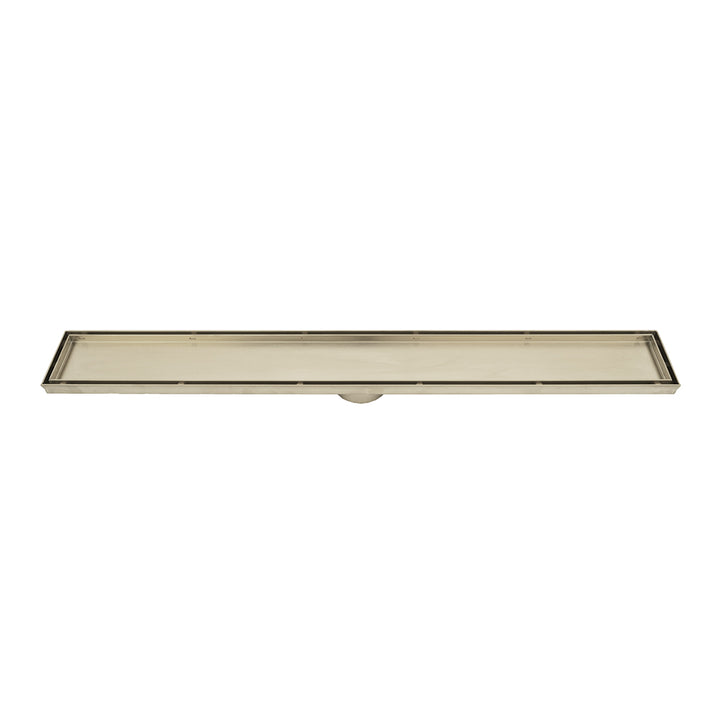 Linear Tile Insert Floor Grate - Warm Brushed Nickel