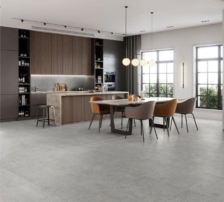 Frammenti porcelain tiles installed