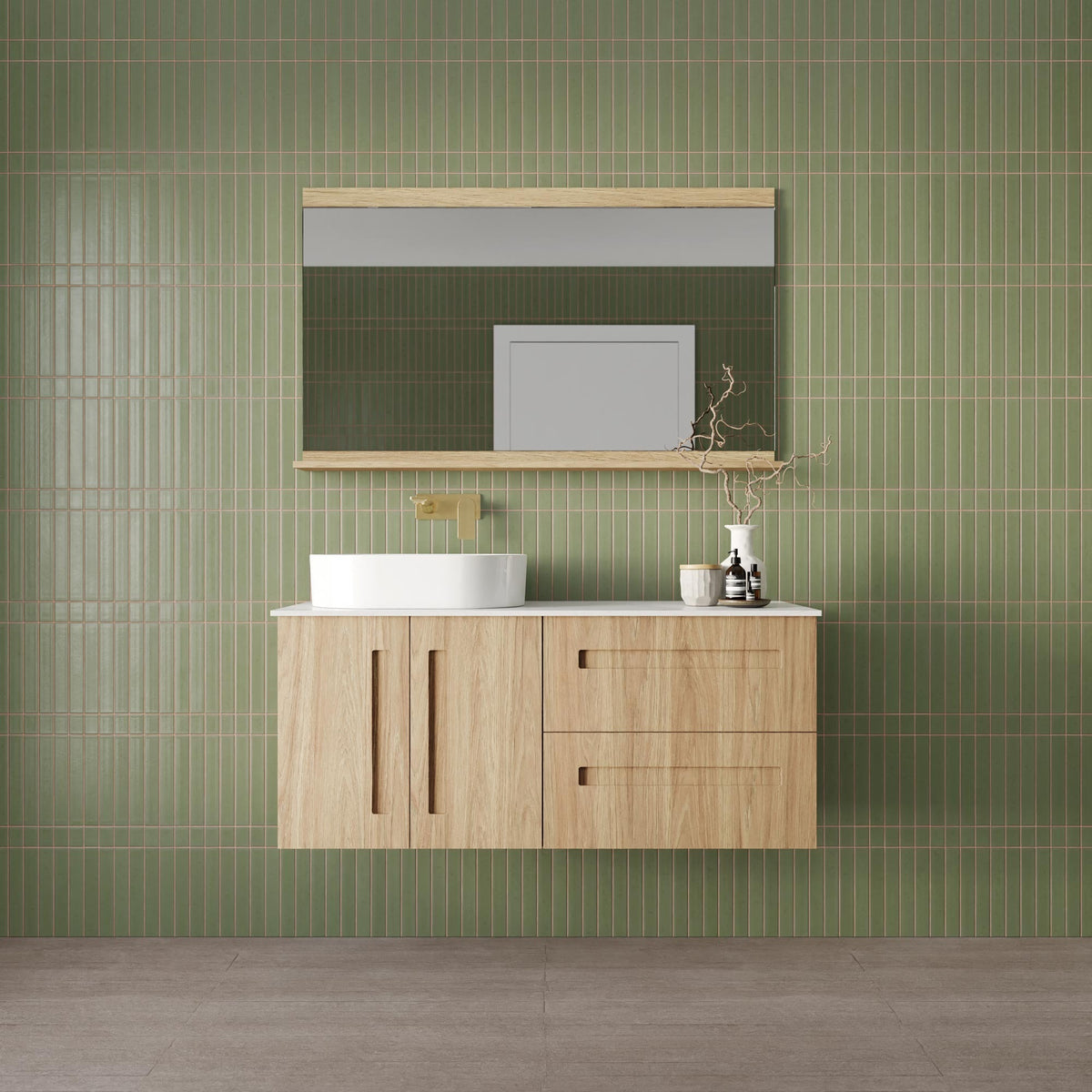 Marquis Gold Vanity – Above Counter Basin, 1200–1500mm - Gold Front