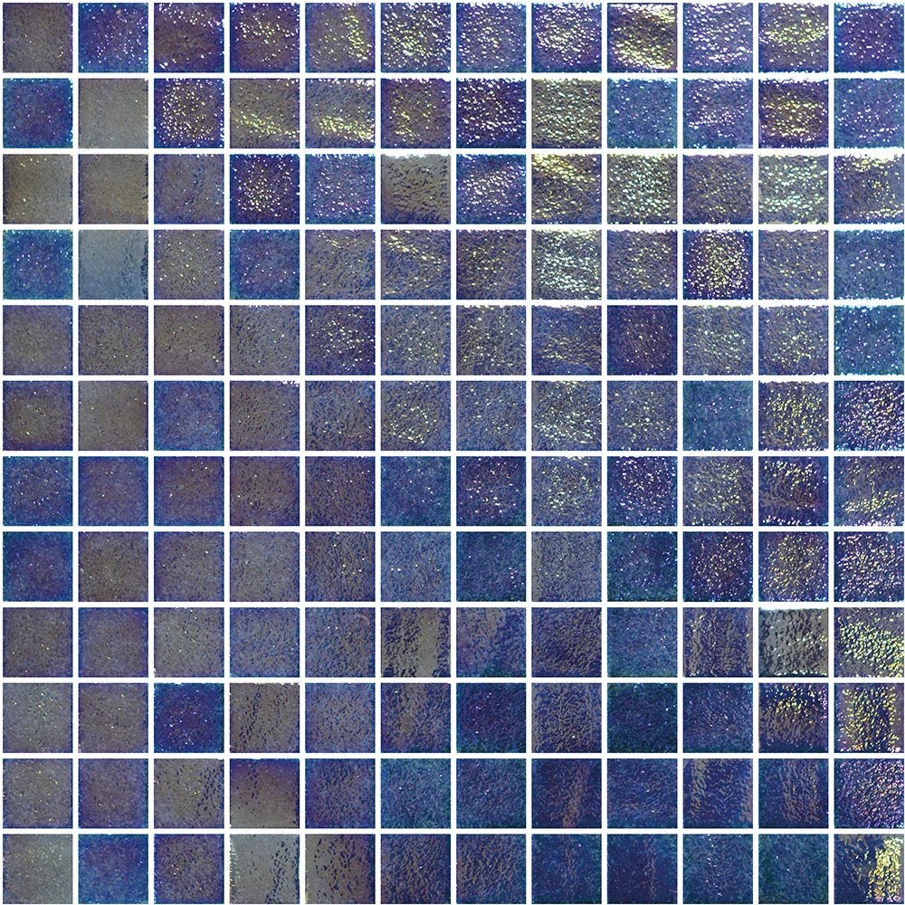 Genuine Pearl Dark Blue Glass Pool Mosaic tile face