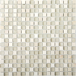 Glasstone SES05 Vanilla Blend Glass and Stone Mosaic tile face, 295 x 295 mm