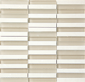 Glasstone SES05 Vanilla Blend Glass and Stone Mosaic – 15 x 100 mm, tile face