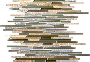 Glasstone SES06 Noce Blend Glass and Stone Mosaic tile face, 305 x 305 mm