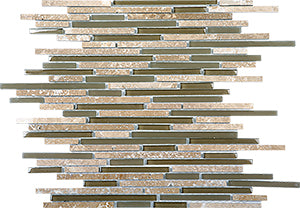 Glasstone SES06 Noce Blend Glass and Stone Mosaic tile face, 305 x 305 mm