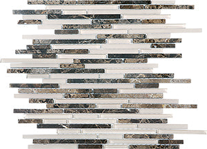 Glasstone SES07 Tan Brown Blend Glass and Stone Mosaic tile face