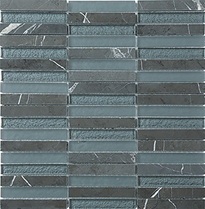 Glasstone SES22 Persian Blue Blend Glass and Stone Mosaic tile face, 300 x 305 mm