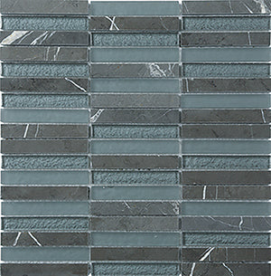 Glasstone SES22 Persian Blue Blend Glass and Stone Mosaic tile face, 300 x 305 mm