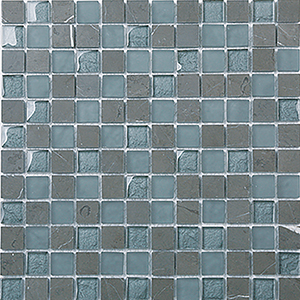 Glasstone SES22 Persian Blue Blend Glass and Stone Mosaic tile face, 300 x 300 mm