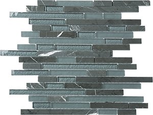 Glasstone SES22 Persian Blue Blend Glass and Stone Mosaic tile face, 300 x 305 mm