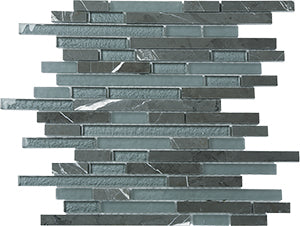 Glasstone SES22 Persian Blue Blend Glass and Stone Mosaic tile face, 300 x 305 mm