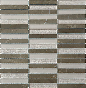 Glasstone SES23 Villa Blend Glass and Stone Mosaic tile face, 300 x 305 mm