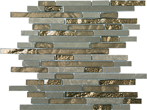 Glasstone SES32 Vinalisa Brown Blend Glass and Stone Mosaic tile face, 300 x 305 mm
