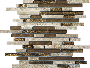Glasstone SES33 New Dubai Blend Glass and Stone Mosaic tile face, 300 x 305 mm