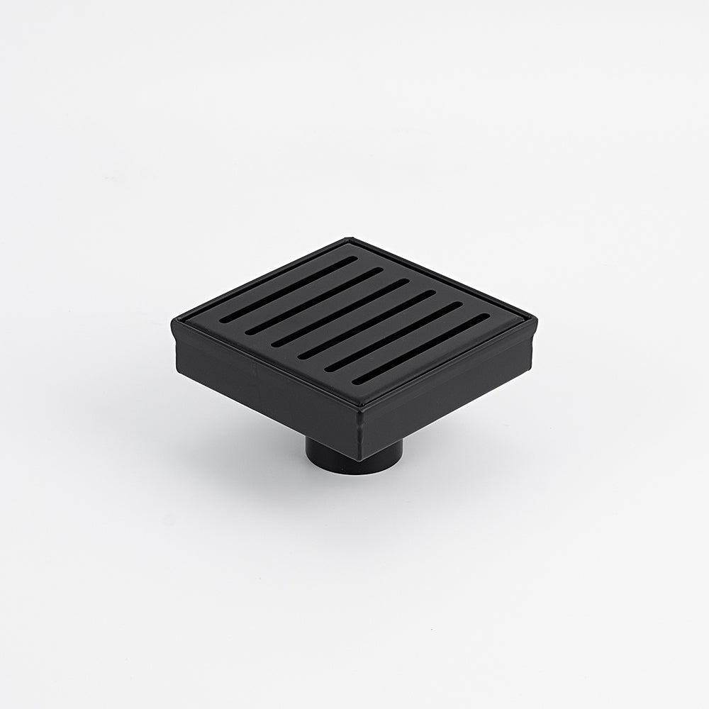 Square Slotted Floor Grate 100 x 100mm - Matte Black