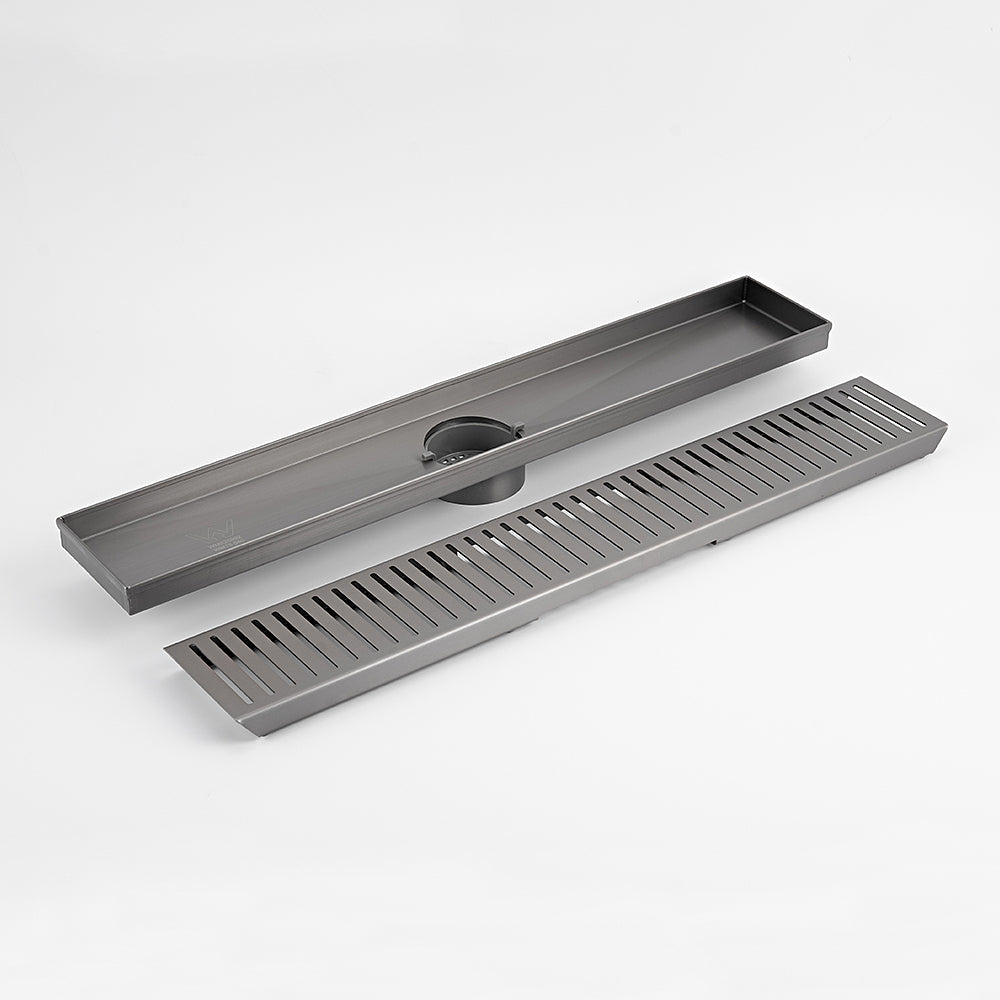 Linear Slotted Floor Grate - Gun Metal Grey