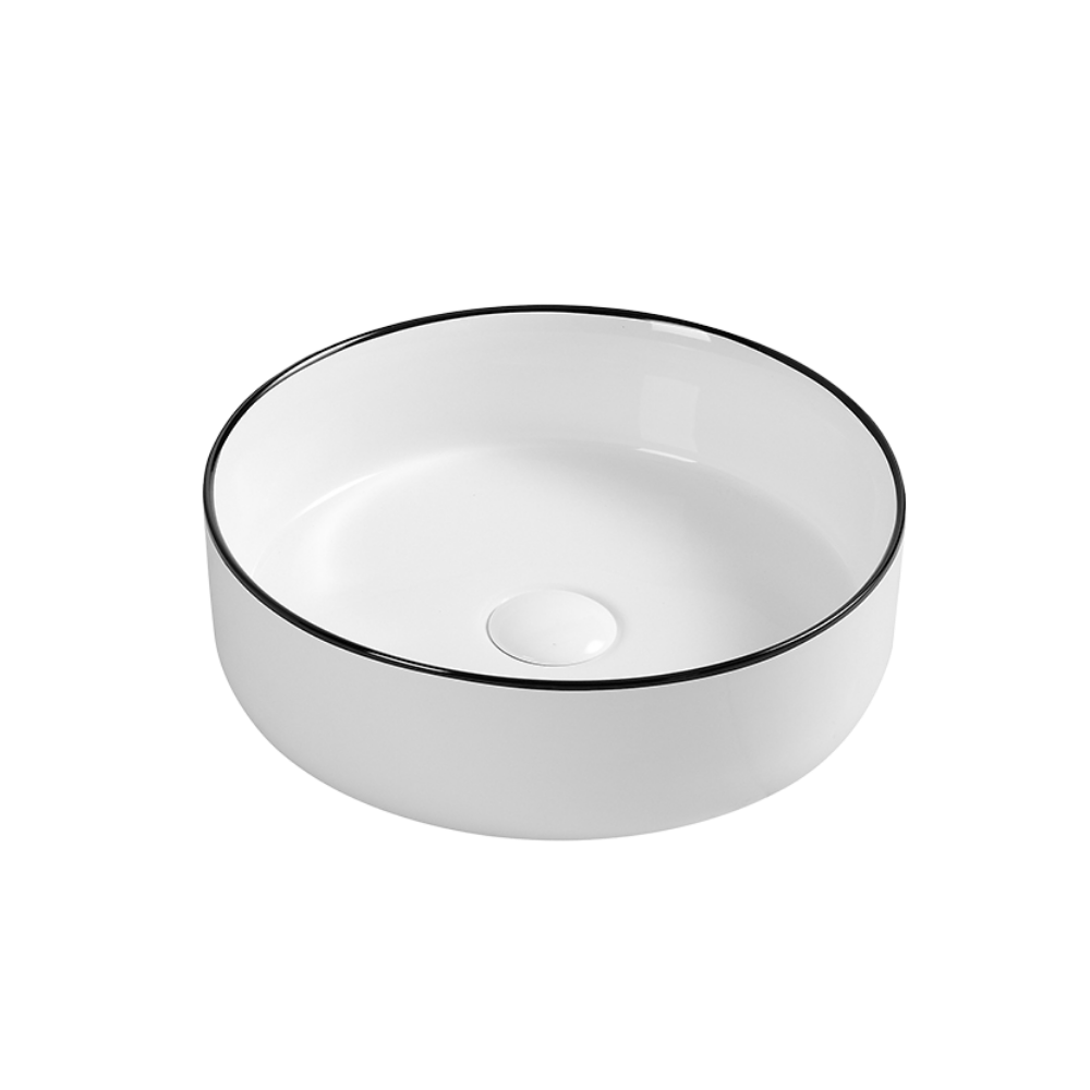 Aulic Dove White With Black Edge Basin