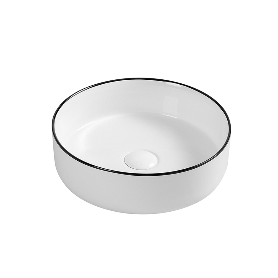Aulic Dove White With Black Edge Basin