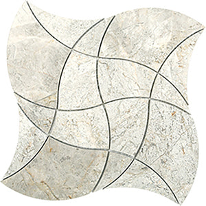 Hiphop Silver Grey Marble Mosaic tile face, 265 x 265 mm