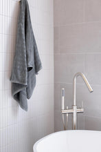 Load image into Gallery viewer, Round Freestanding Bath Spout and Hand Shower - PVD Brushed Nickel Meir
