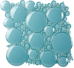 Iceberg 3D Blue Haven Glass Mosaic – 300 x 295 mm, tile face