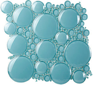 Iceberg 3D Blue Haven Glass Mosaic – 300 x 295 mm, tile face