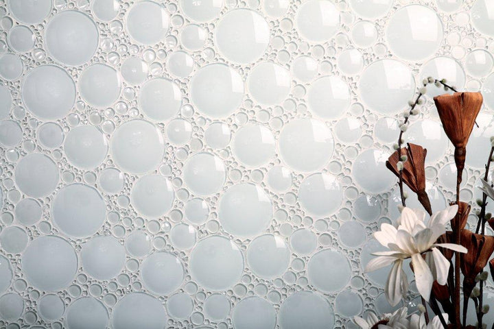 Iceberg 3D Crystal Glass mosaics installed
