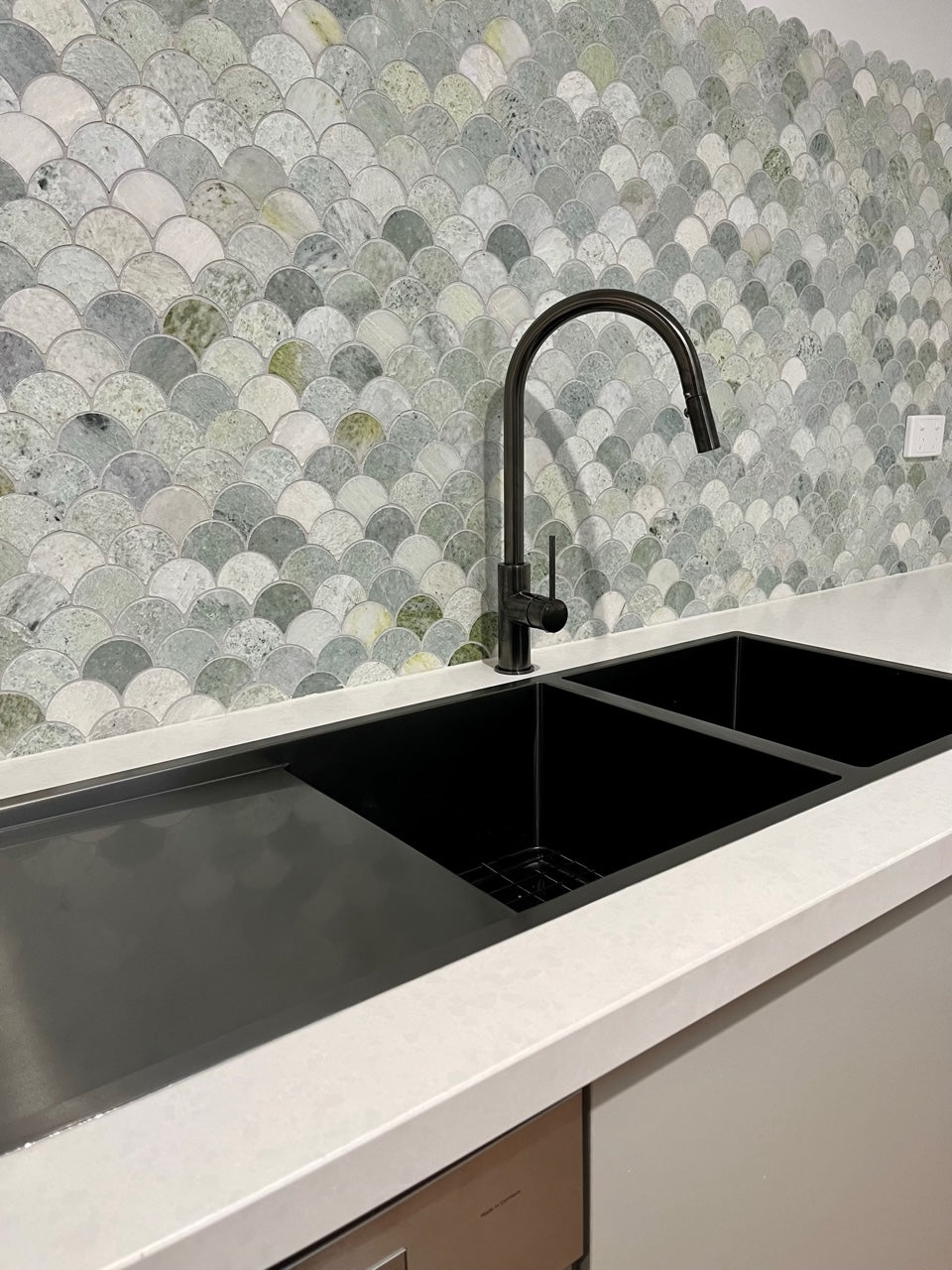 Lavello Kitchen Sink - Double Bowl &amp; Drainboard 1160 x 440 - PVD Gunmetal Black