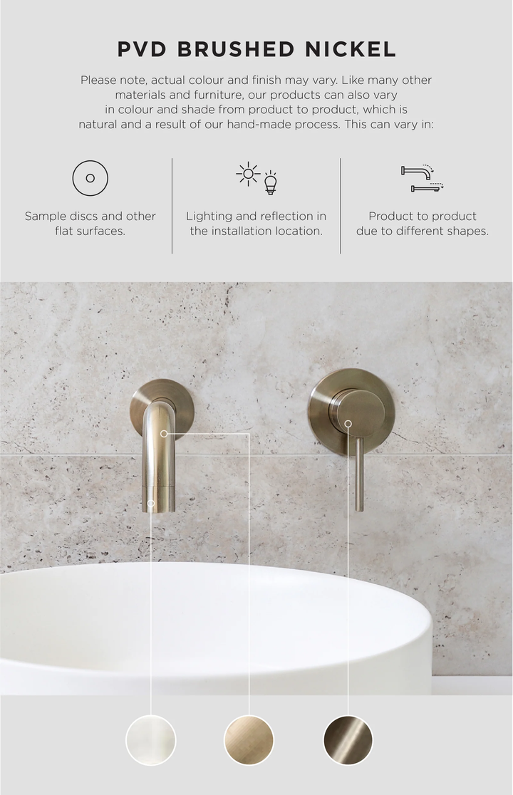 Round Pinless Freestanding Bath Spout and Hand Shower - PVD Brushed Nickel
