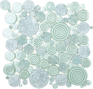 Ispring Green Opal + EM101 Natural Stone Mosaic tile face, 300 x 300 mm