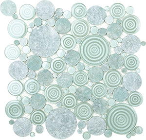 Ispring Green Opal + EM101 Natural Stone Mosaic tile face, 300 x 300 mm
