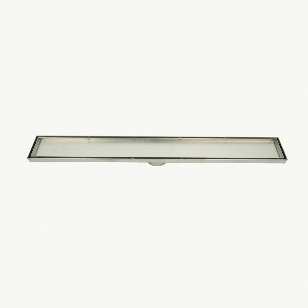 Linear Tile Insert Floor Grate - Brushed Satin