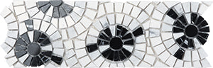 Joy 04 Multi Black Marble Mosaic – 300 x 100 mm, tile face
