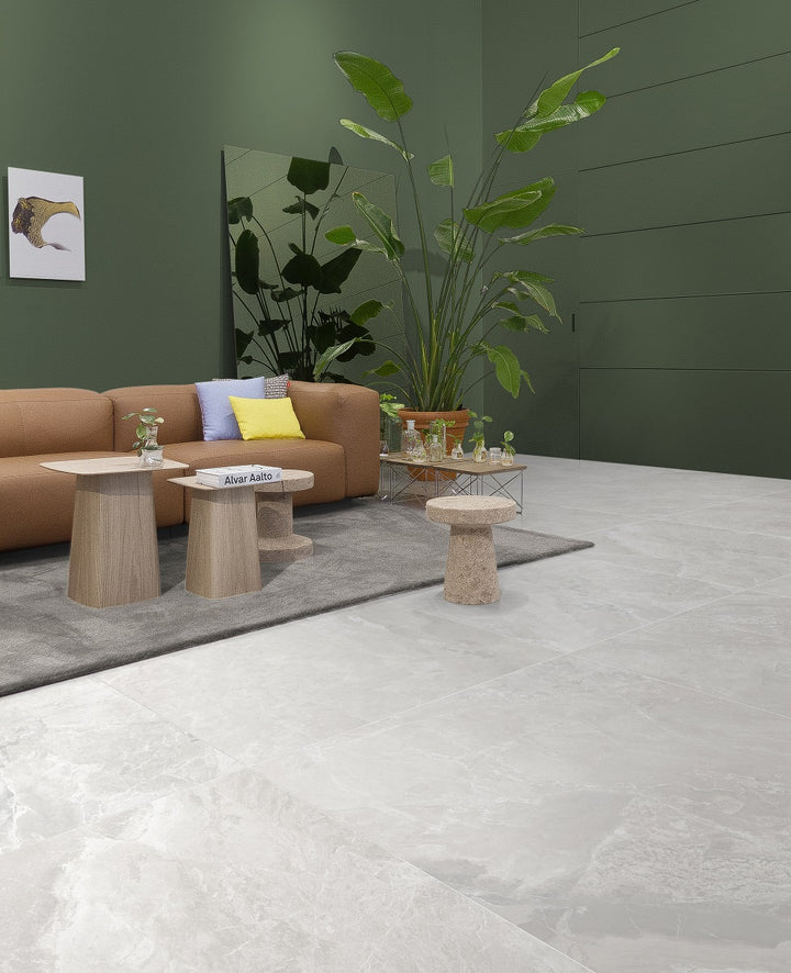 Joyce Bianco Porcelain Tile installed