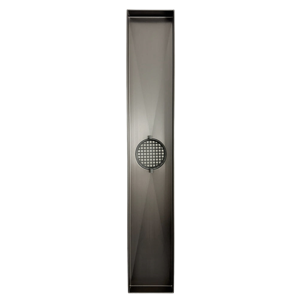 Linear Tile Insert Floor Grate - Brushed Satin
