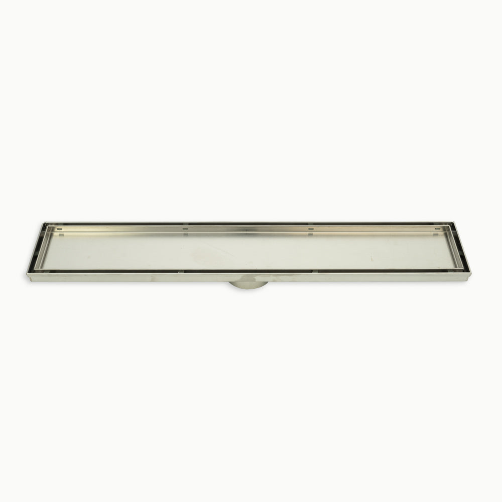 Linear Tile Insert Floor Grate - Brushed Satin