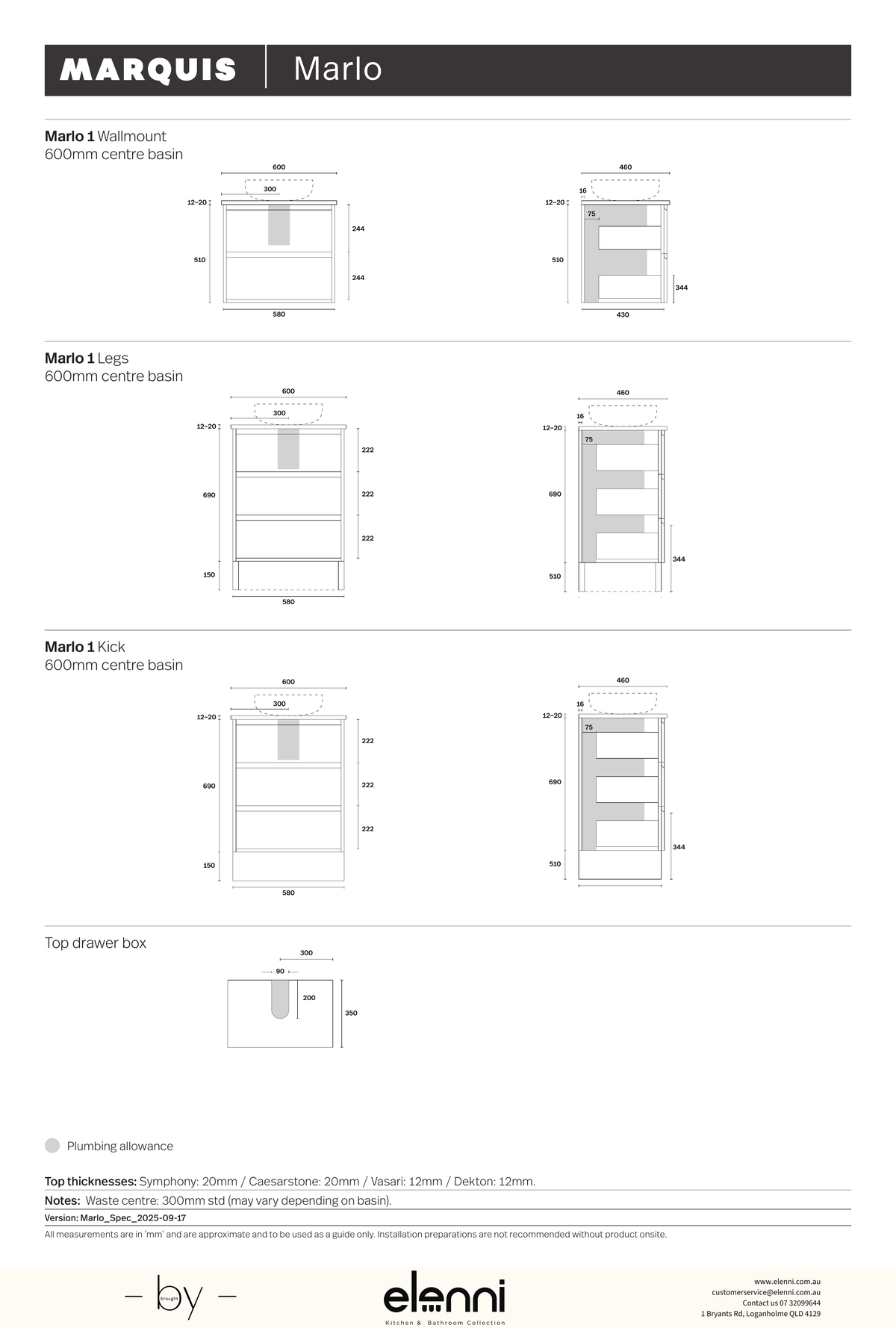 Marquis Marlo Vanity - Elenni specification drawing
