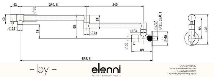 Mica Pot Filler - Elenni specification drawing