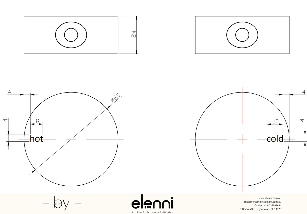 Mica Wall Top Assembly - TRIM KIT ONLY - Elenni specification drawing