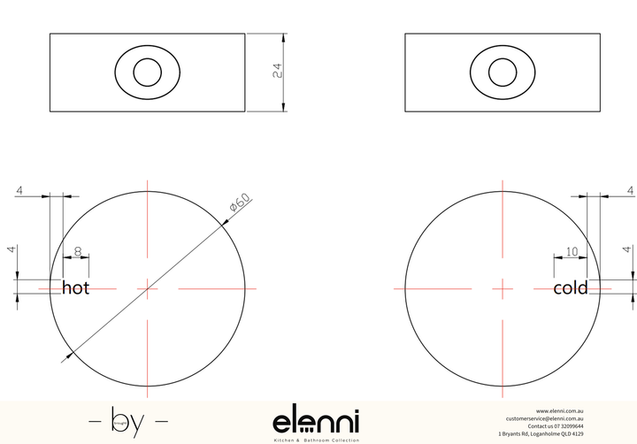 Mica Wall Top Assembly - TRIM KIT ONLY - Elenni specification drawing