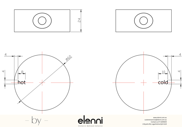Mica Wall Top Assembly - TRIM KIT ONLY - Elenni specification drawing