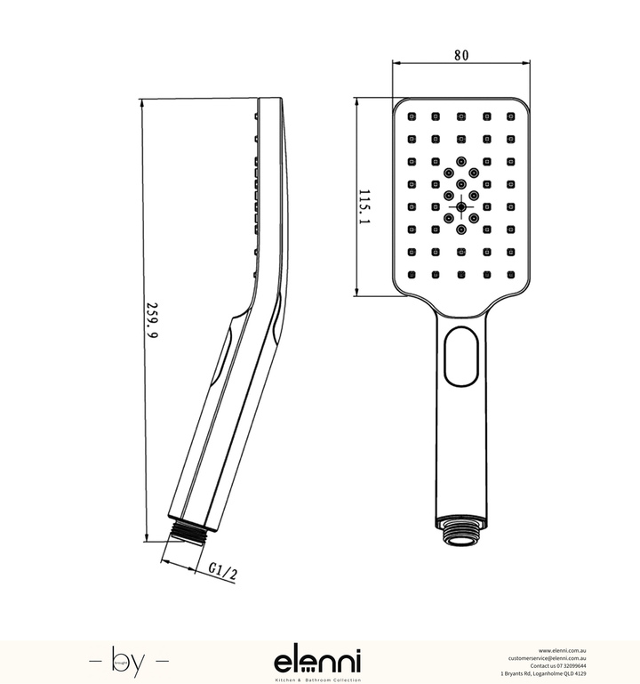 Artis 88 355x355x120 Matte Black &amp; Matte White Basin - Elenni specification drawing