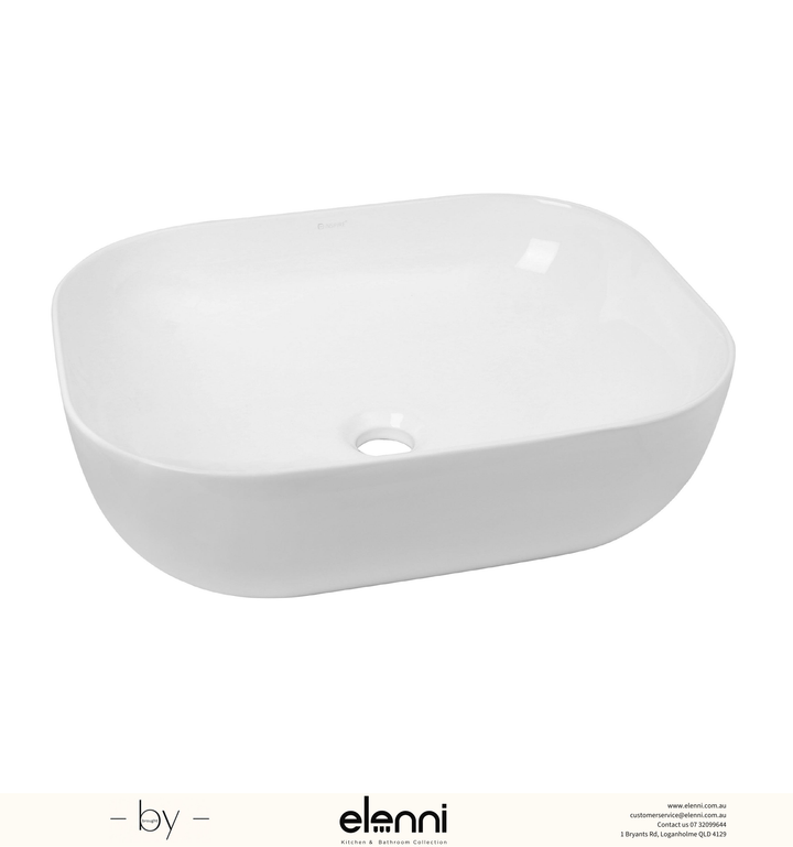 Artis Square 500x395x140 Gloss White Basin - Elenni specification drawing