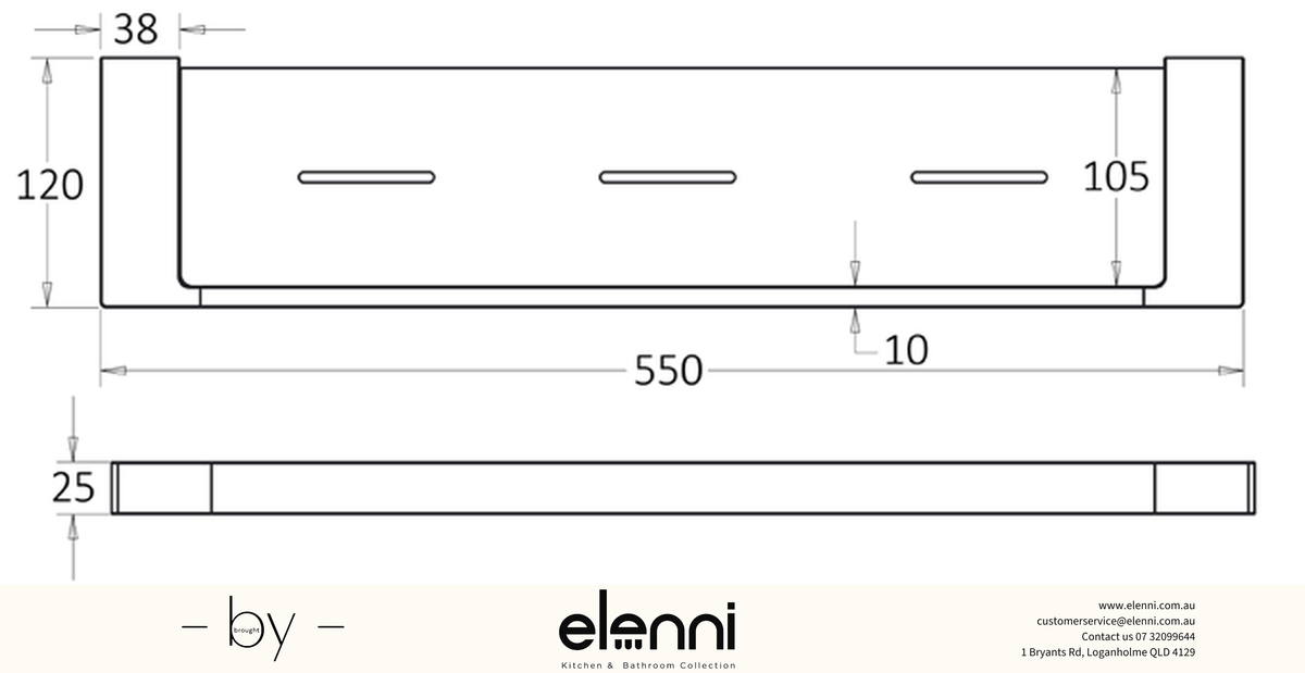 Ceram Shelf Metal - Elenni specification drawing