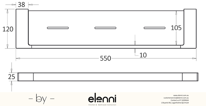Ceram Shelf Metal - Elenni specification drawing