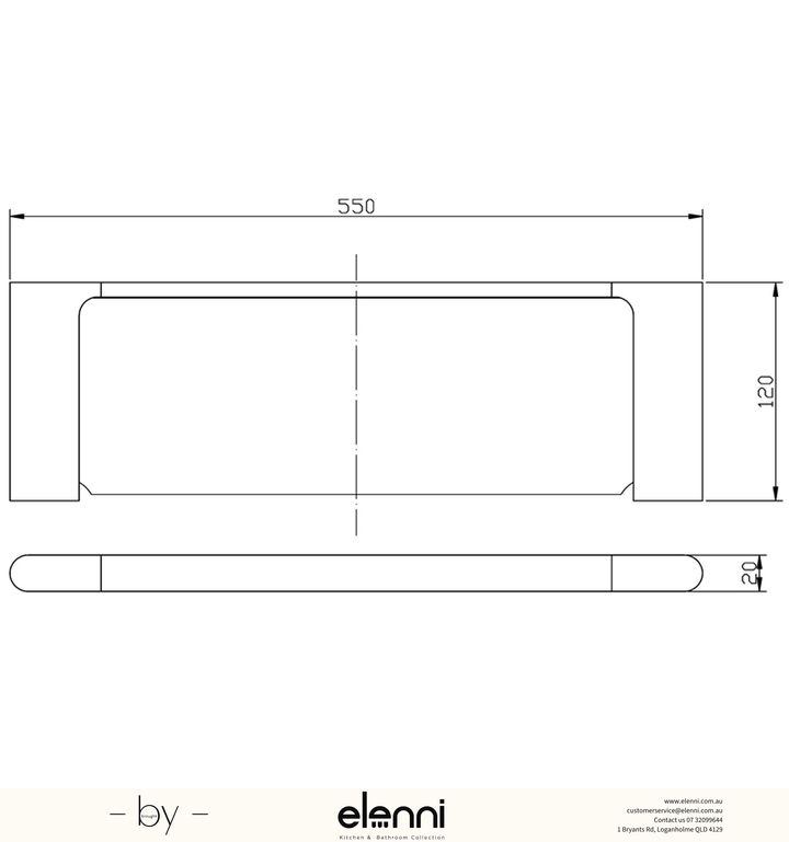 Cora Shelf Metal - Elenni specification drawing
