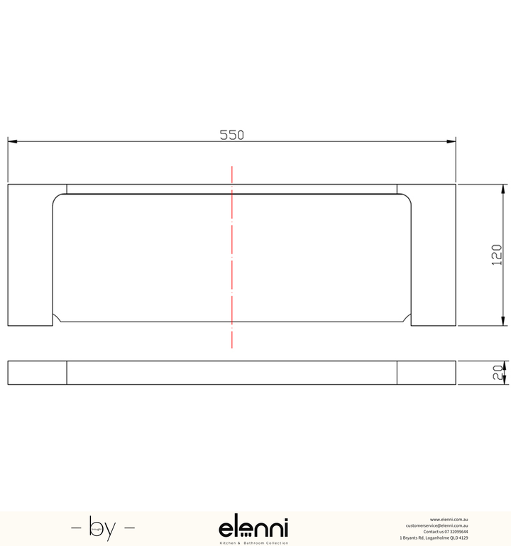 Eden Shelf Metal - Elenni specification drawing