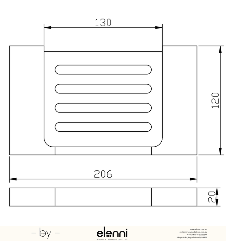 Eden Soap Dish Metal - Elenni specification drawing